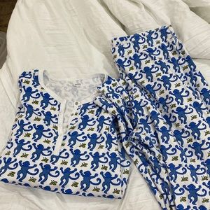 Roller rabbit blue monkey set